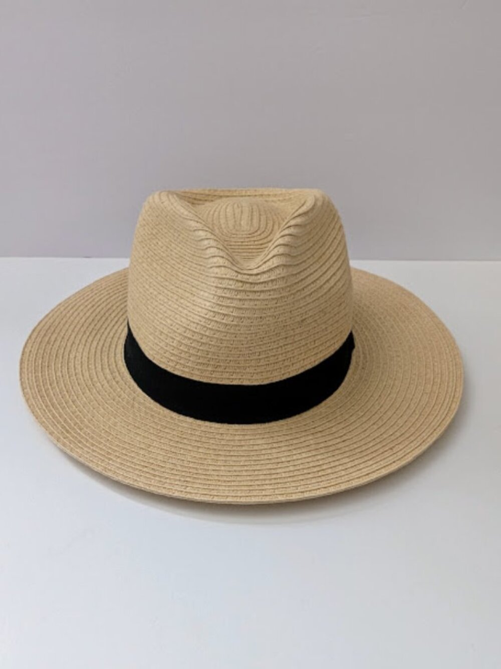 Cruise Club Panama Style Sun Hat Beige Wide Brim Straw Unisex One Size